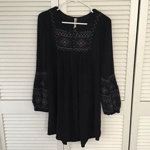 Black embroidered tunic